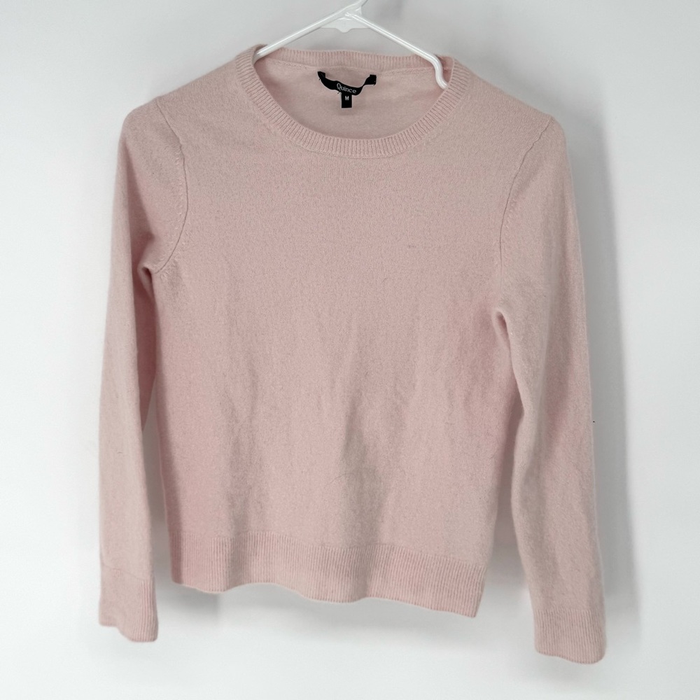 Quince Light Pink Crewneck Turtleneck Sweater